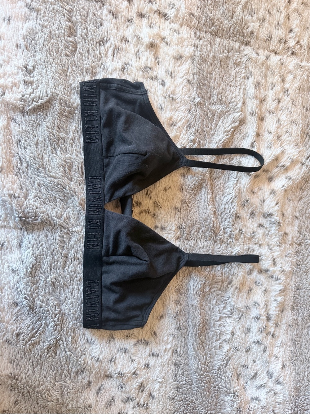 Calvin Klein Black Logo Band Triangle Bralette